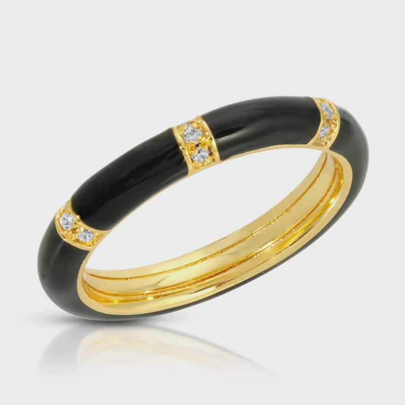 Lamill Enamel Stacking Ring - Black