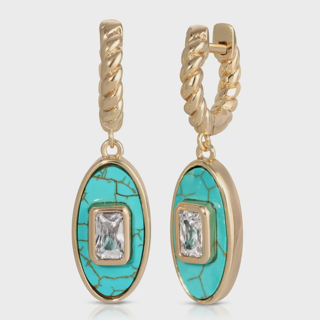 Juno Pendant Earrings - Turquoise