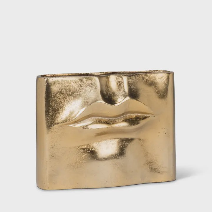 Sm Rectangle Lip Vase-Gold-3x8"W