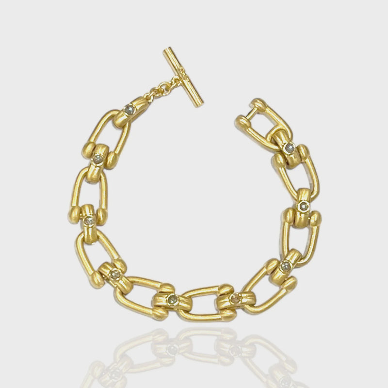 Gold Horseshoe Bracelet 8"