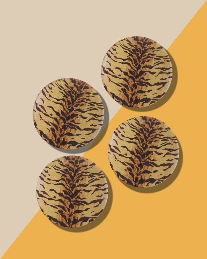 Bengal Print Coasters - Set of 4