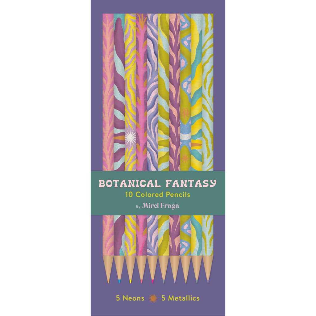 Botanical Fantasy: 10 Colored Pencils Set