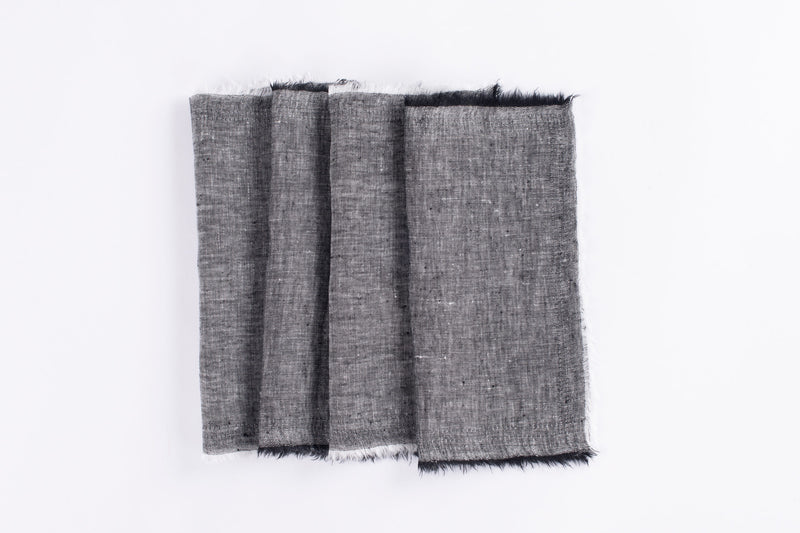 Brisbane Linen Cocktail Napkin Set of 4 - Asphalt