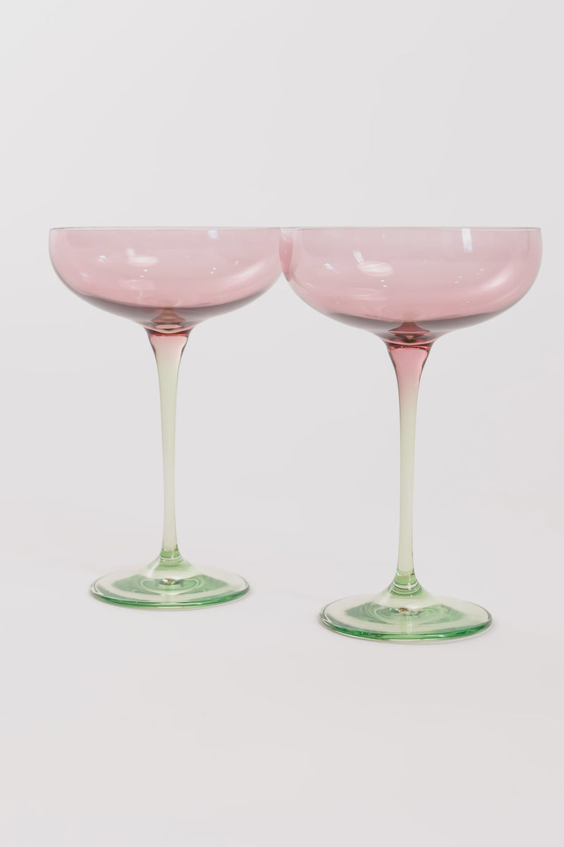 Colorblock Champagne Coupe - Rose & Mint Green