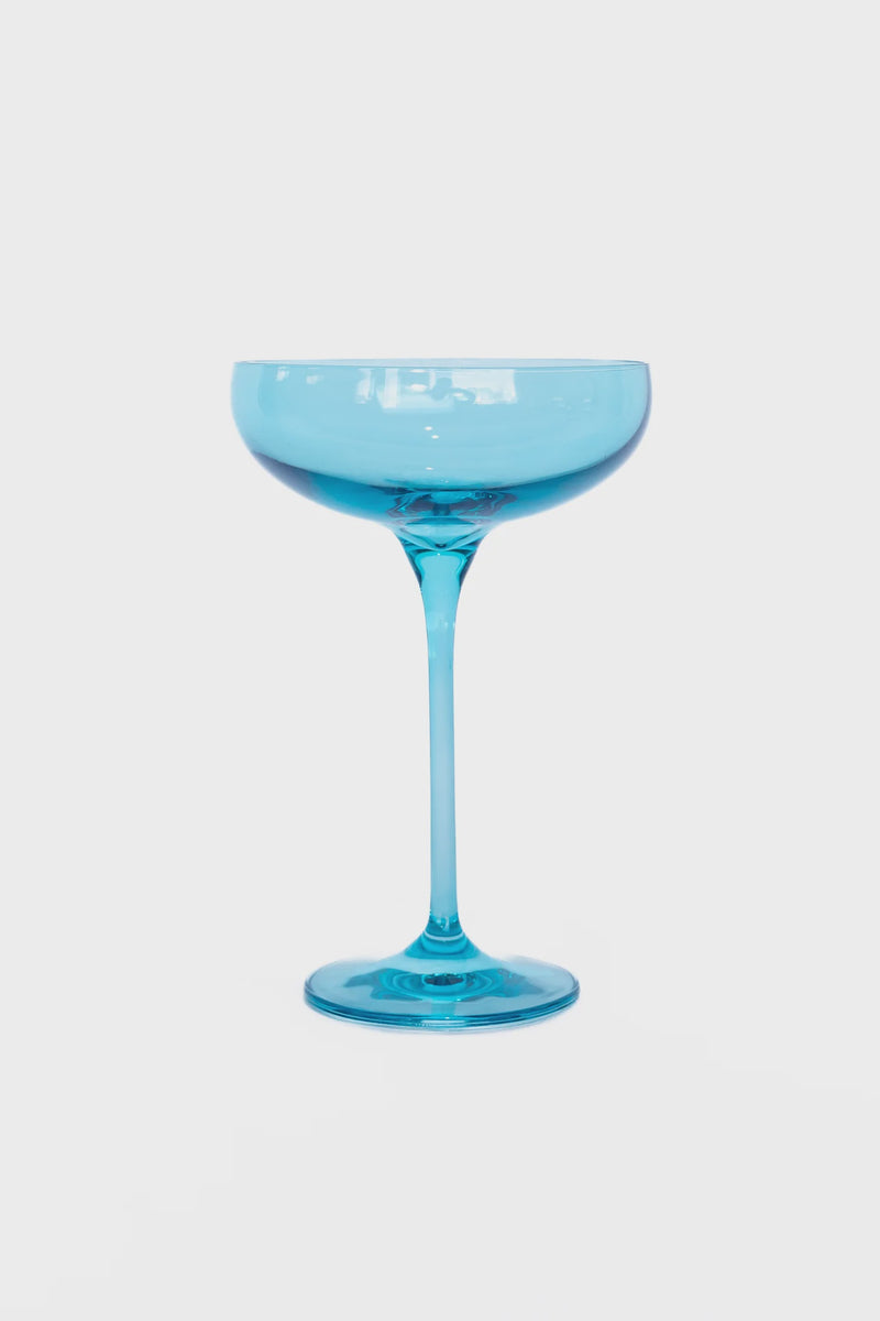 Colored Champagne Coupe - Ocean Blue