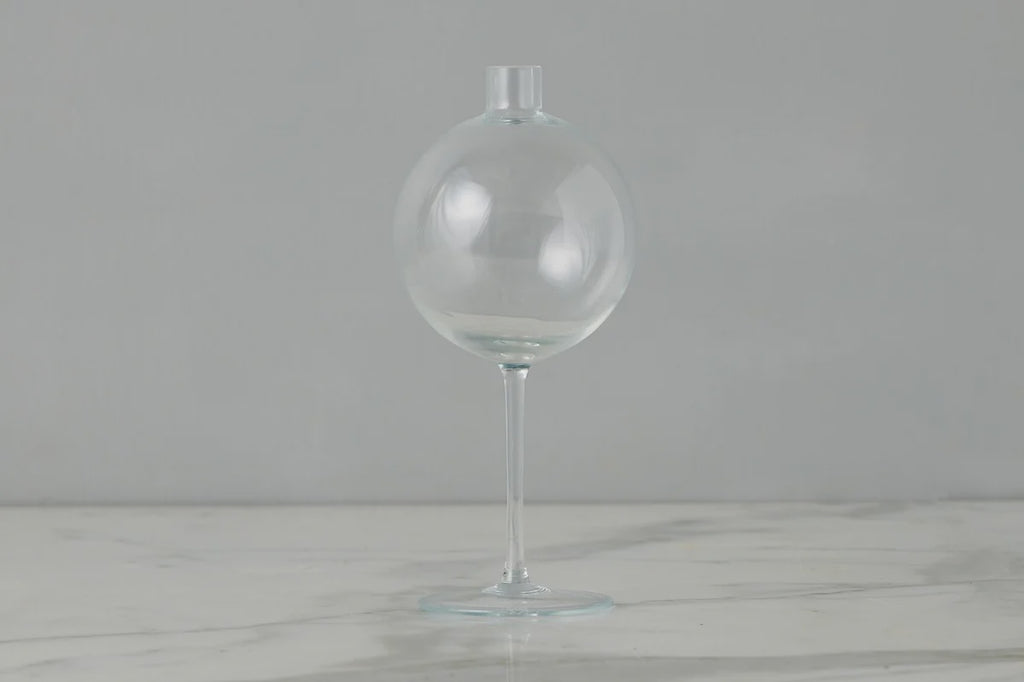 Clear Wine Glass Vase - Medium