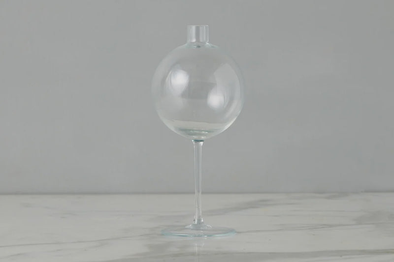 Clear Wine Glass Vase - Medium