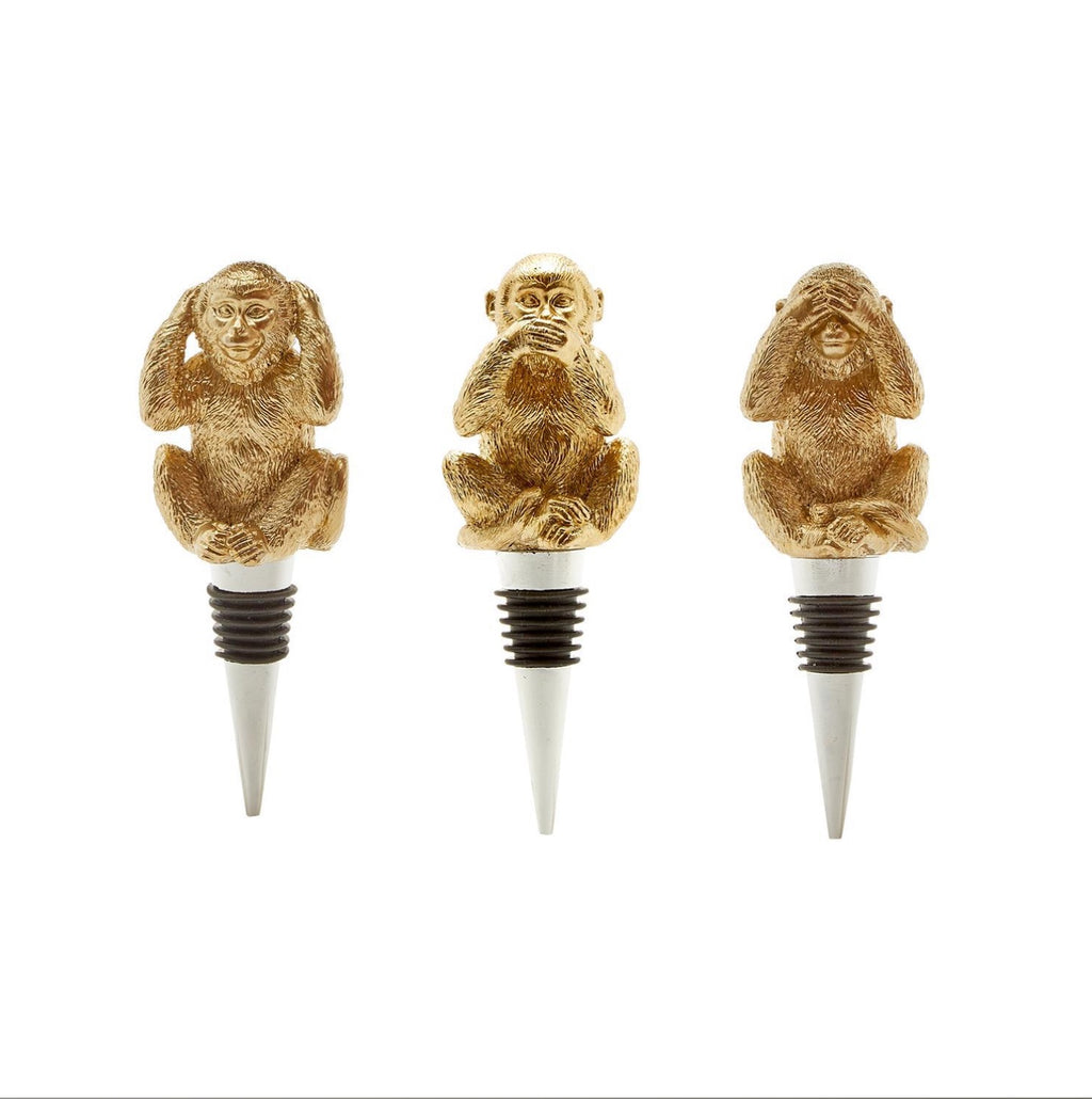 Set of 3 Monkey Bottle Stoppers