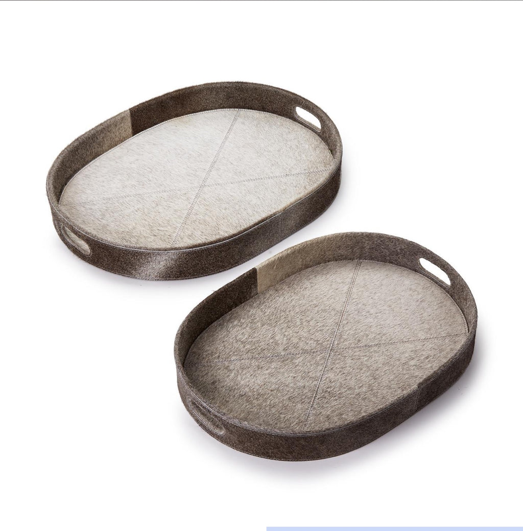 Jasper Cowhide Tray Grey