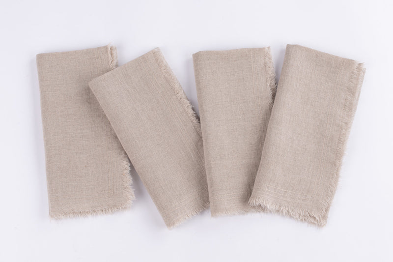 Brisbane Linen Dinner Napkin Set of 4 - Natural