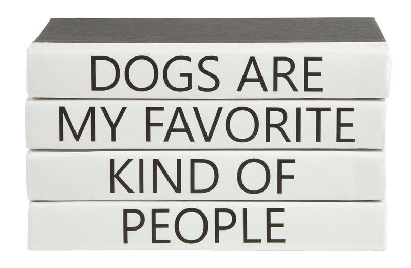 4 Vol Decorative Books "Dogs Are My Favorite" Quote