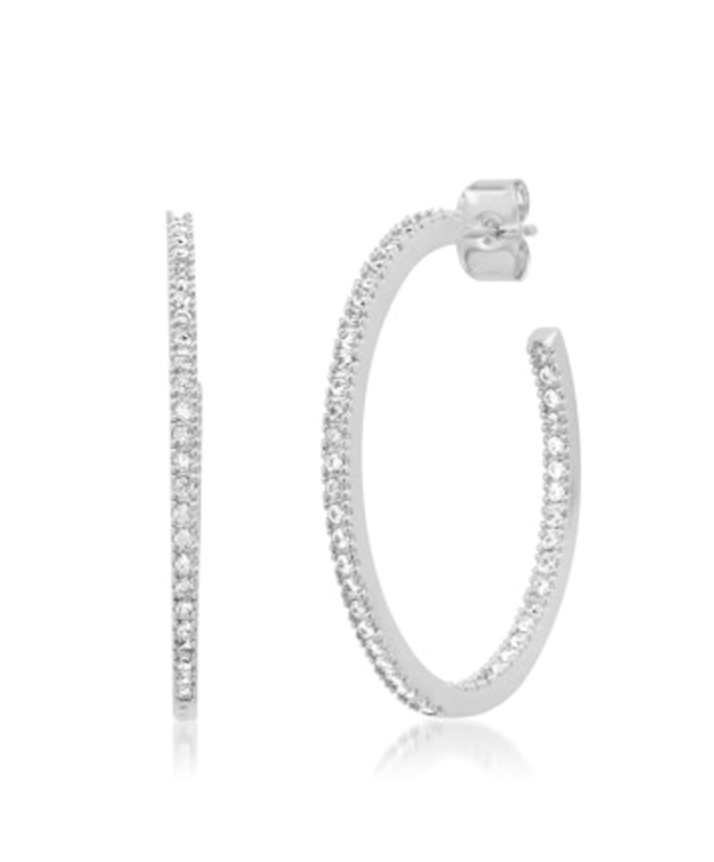 Large Pave Hoops