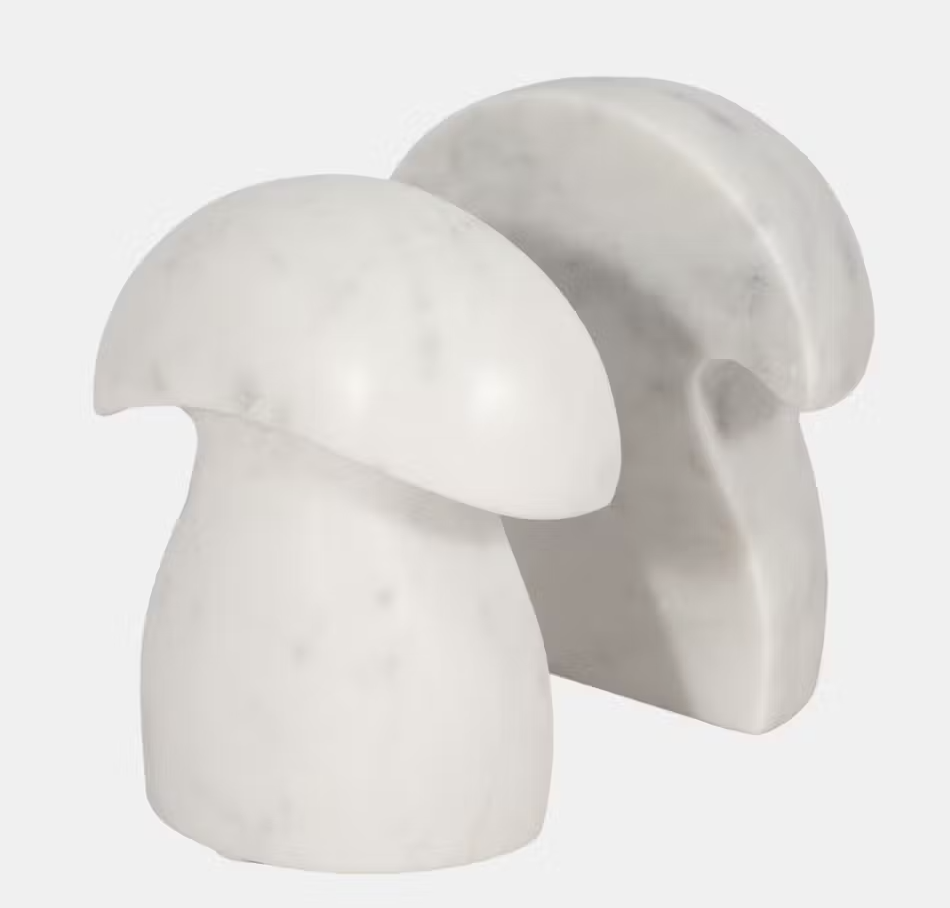 Marble Mushroom Bookends - Set of 2