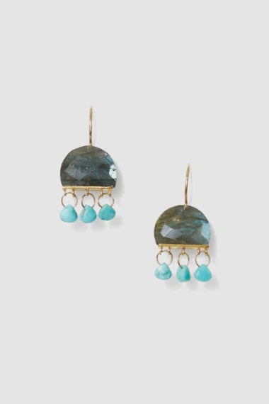 Aquamarine Sun Drop Earrings