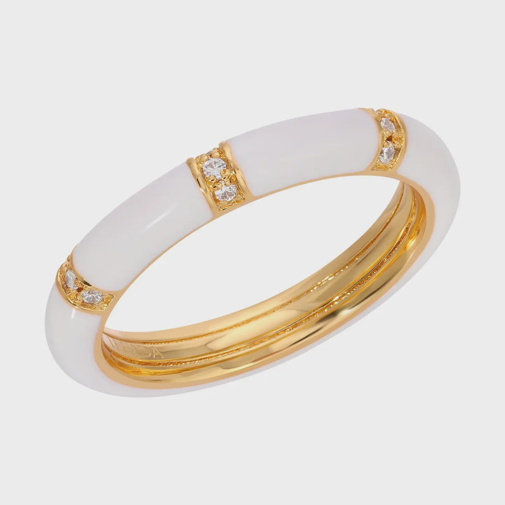 Lamill Enamel Stacking Ring - White