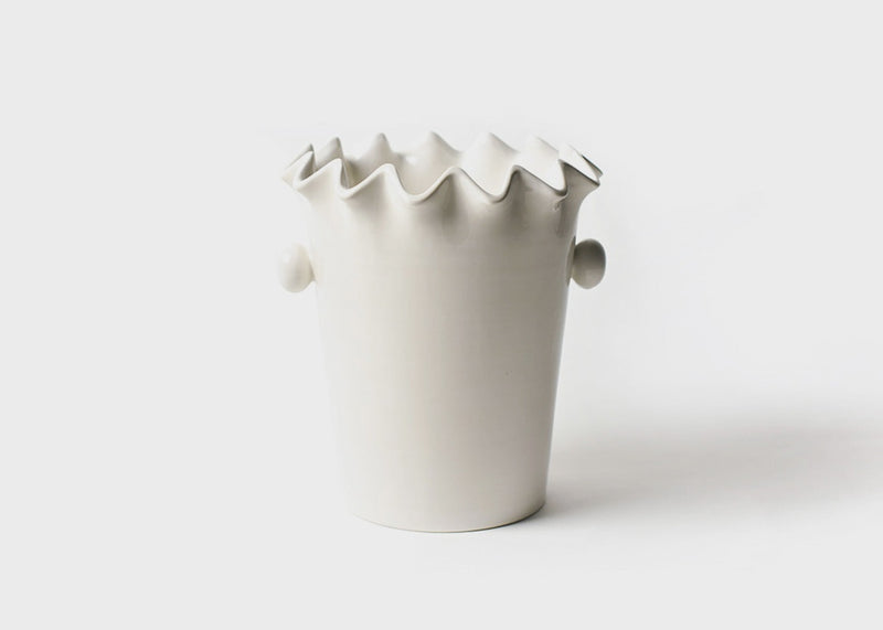 White Ruffle Ice Bucket