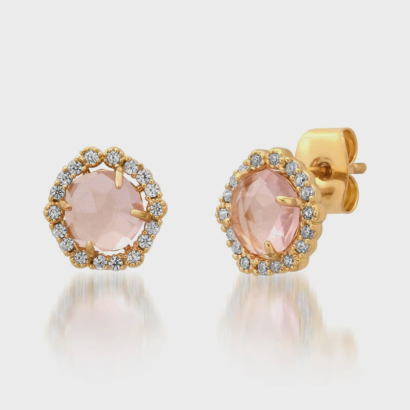 Blush Halo Stud Earrings - Light Pink