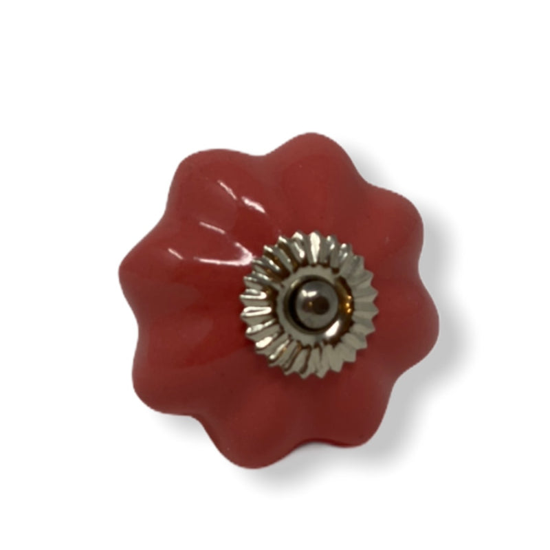 Ceramic Red Sun Knob