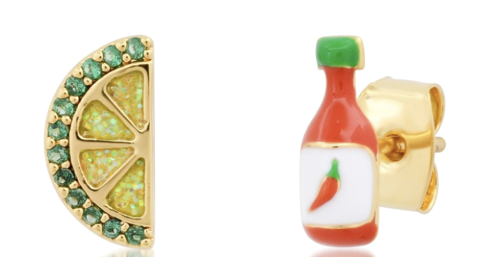 Tabasco & Lime Stud Earrings