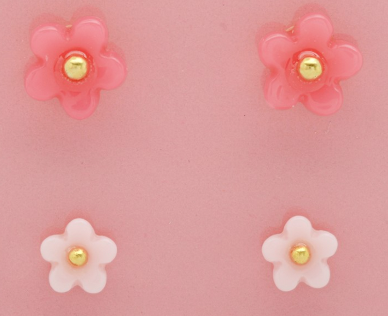 Flower Stud Earrings - Set of 2