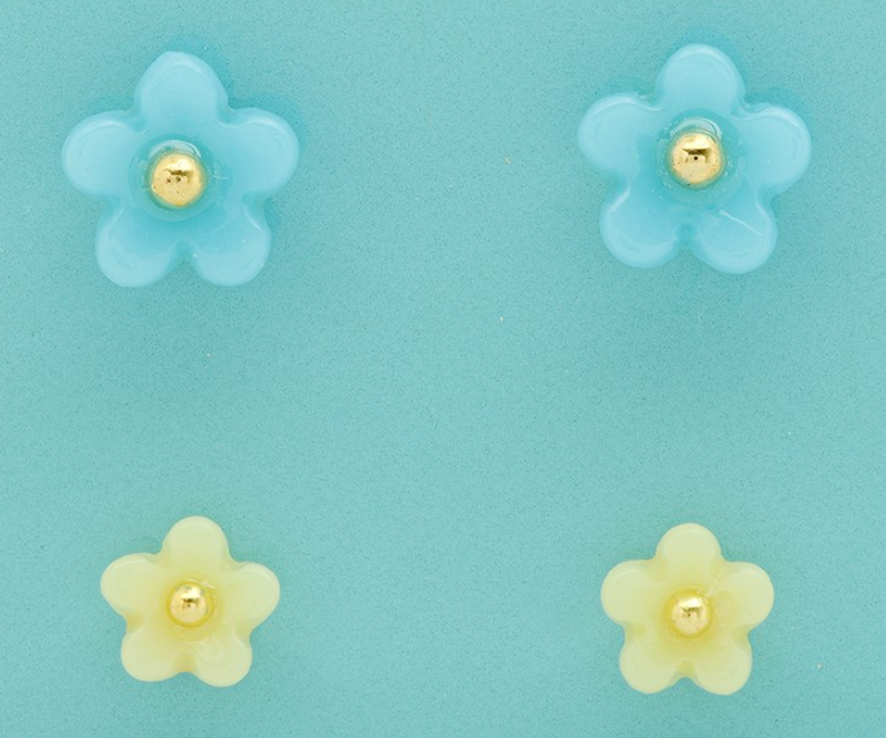 Flower Stud Earrings - Set of 2