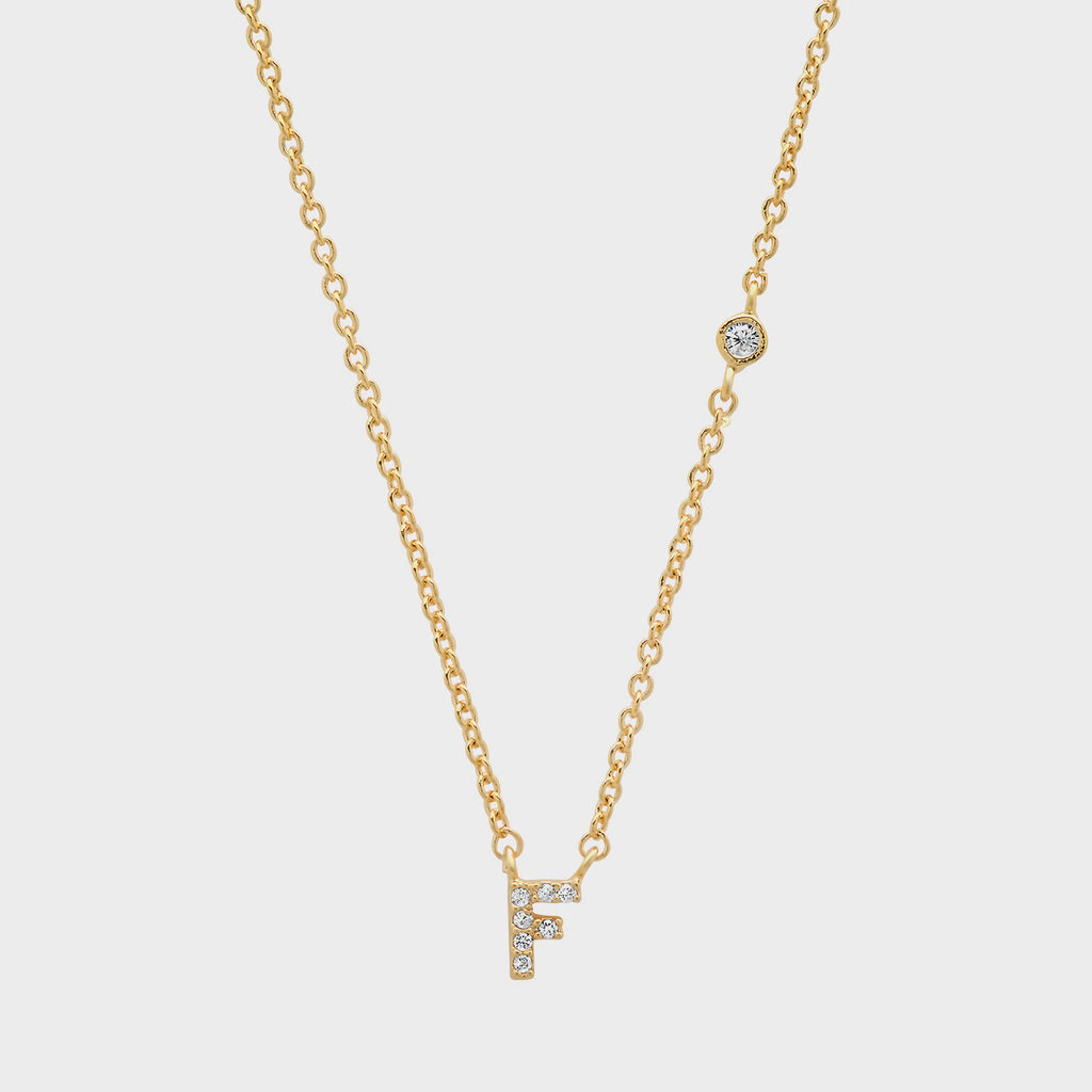 CZ Initial Necklace - F