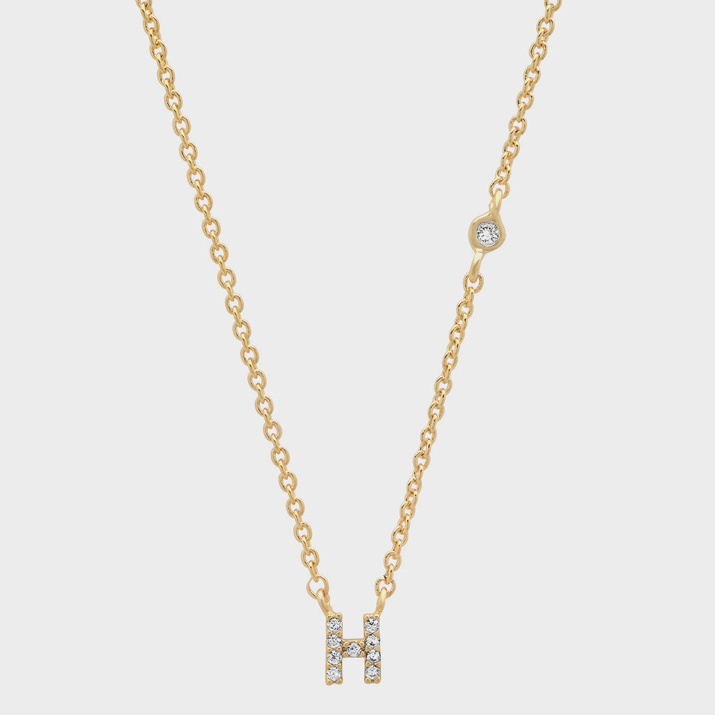 CZ Initial Necklace - H